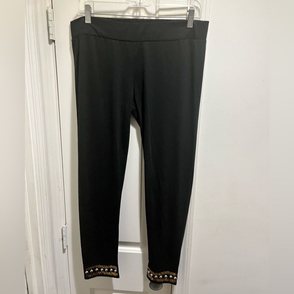 Last Exit black leggings with sequins and studs at the bottom